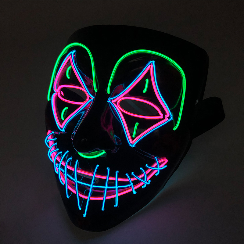 Led Purge Mask Halloween - Masque tueur LED pour Halloween, danse,