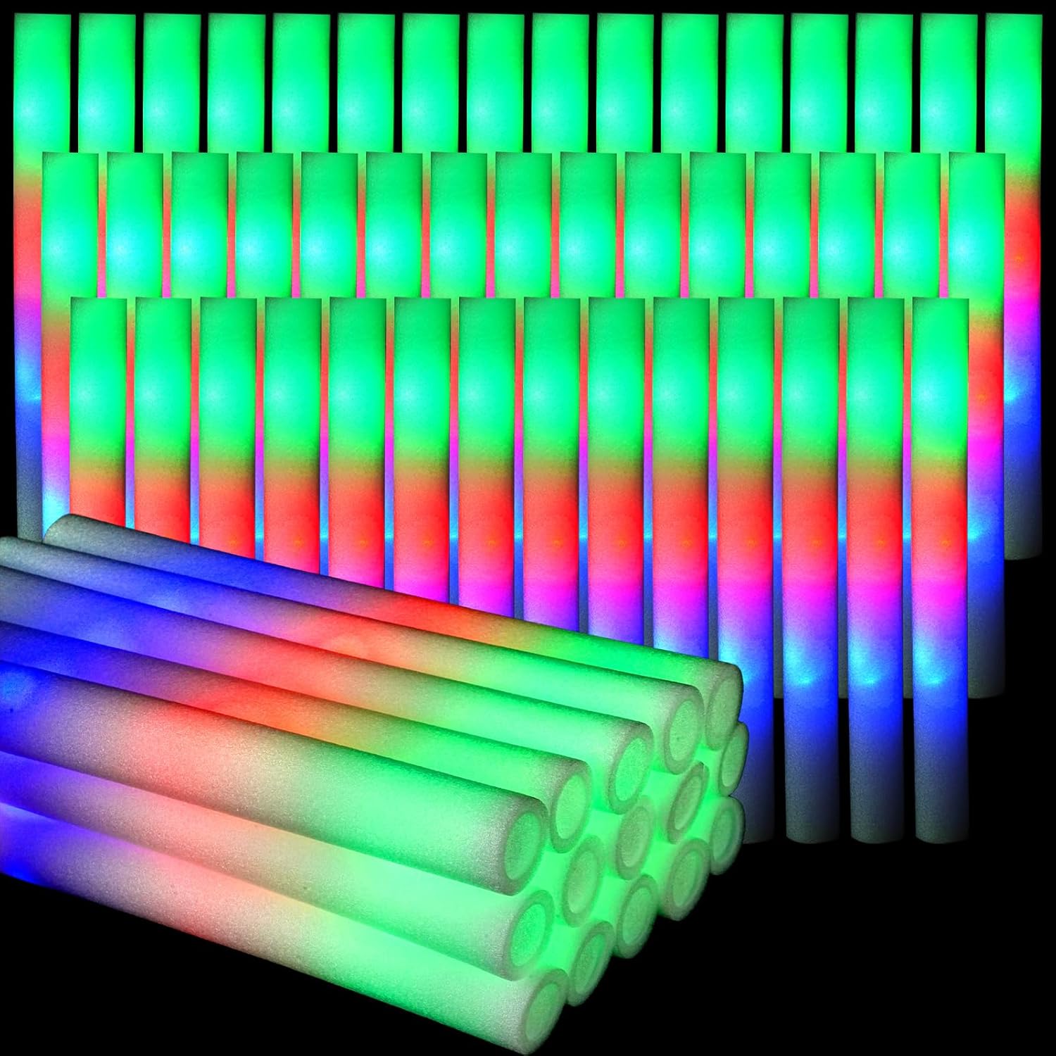 102 pièces LED bâtons de mouss - Flashing Led Foam Sticks Party avis et prix