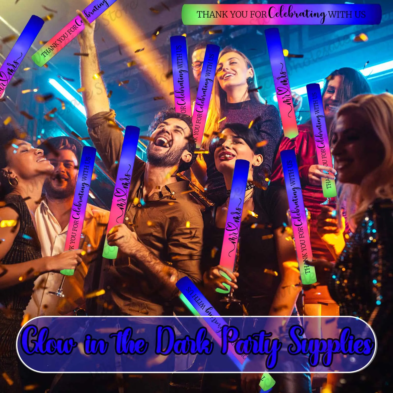 Bâtons lumineux LED en vrac, 1 - Flashing Led Foam Sticks Party avis et prix